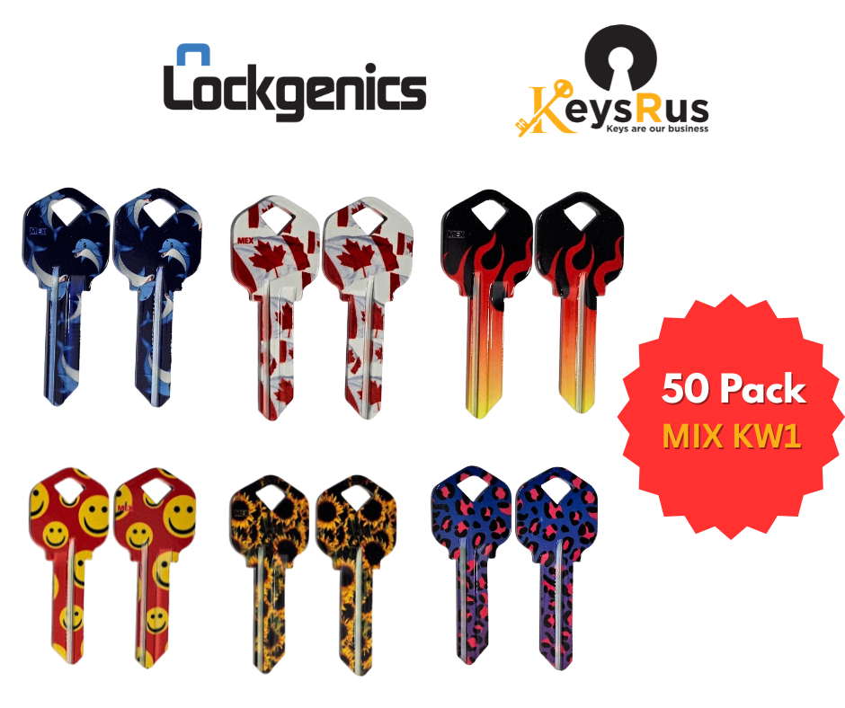 LockGenics Fancy Keys – Colour Key Blanks (KW1, SC1, WR5) | Premium Decorative House Keys