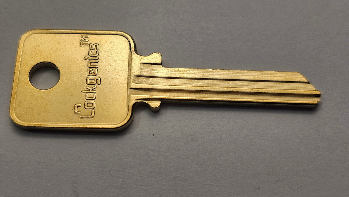NPT-01 Key Blank – 6-Pin Medeco BiAxial Patriot Keyway – Nickel Silver – LockGenics
