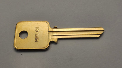 NPT-01 Key Blank – 6-Pin Medeco BiAxial Patriot Keyway – Nickel Silver – LockGenics