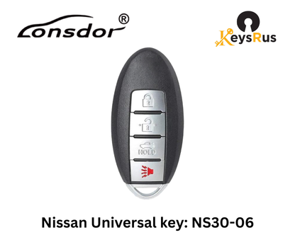 LONSDOR Nissan Style 4-Button Universal Smart Key – NS30-06 ID46+ID47+ID4A – Adjustable Frequency