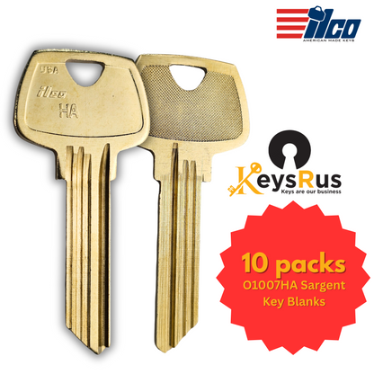 O1007HA Key Blank – 6-Pin Sargent Keyway – 10-Pack – ILCO