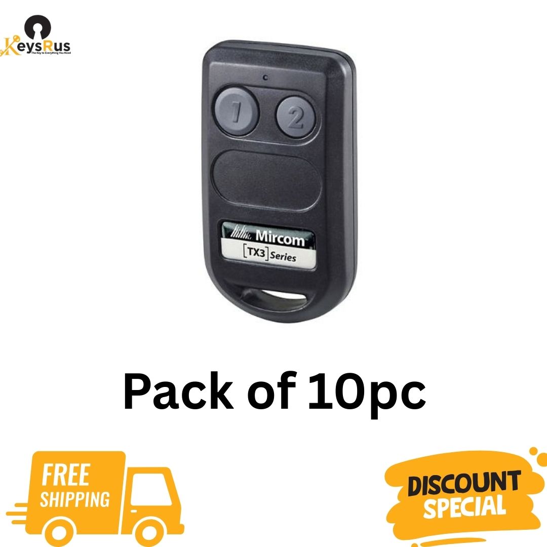 Mircom TX3-WRT-2H | 10 pc | TX3 Gate Remote Replacement |Canada & USA