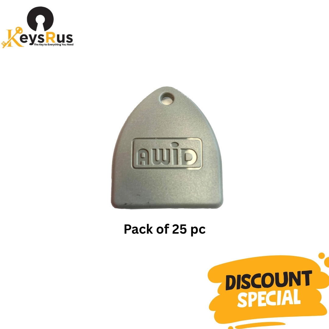 AWID Proximity Fob, KT-AWID-G-0, 26 bit, 25 pc