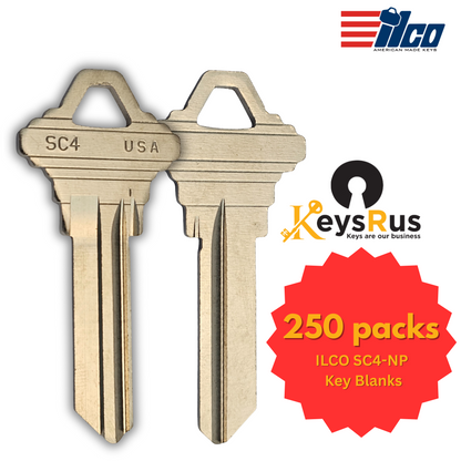 SC4-NP Key Blank – 6-Pin Schlage C Keyway – 250-Pack – ILCO