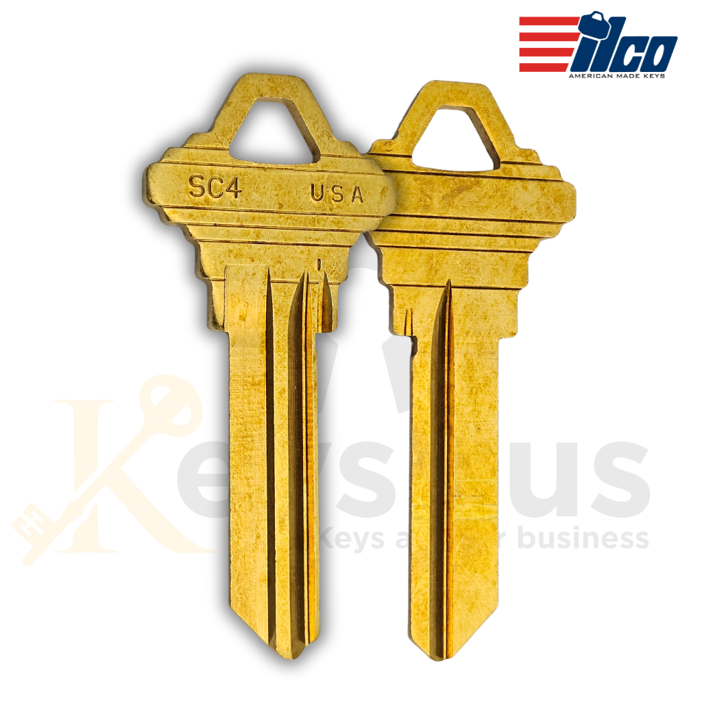 SC4-BR Key Blanks  | ILCO Solid Brass 6-Pin Blanks for Schlage SC4 Keyway Locks