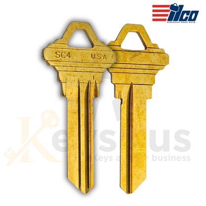 SC4-BR Key Blanks  | ILCO Solid Brass 6-Pin Blanks for Schlage SC4 Keyway Locks