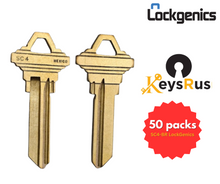 SC4-BR LockGenics Key Blanks – 50 Pack – Brass 6-Pin Key Blanks for Schlage Locks