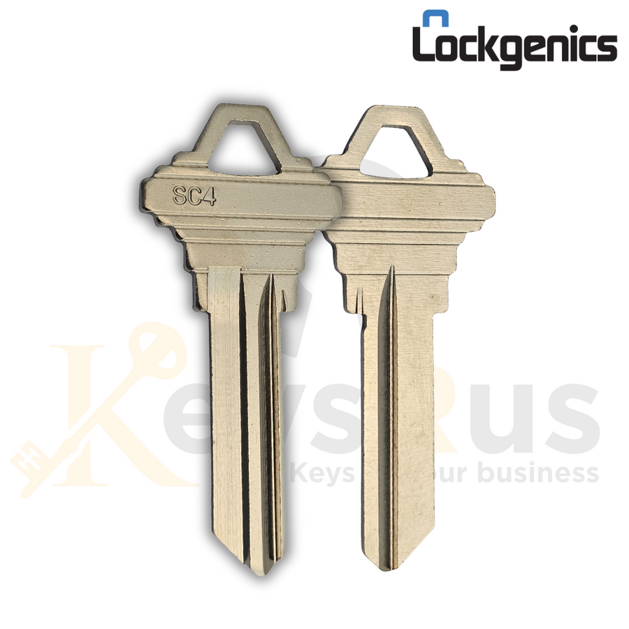 SC4-NP Key Blank, 6-Pin C Section, Nickel Plated, Compatible with Schlage, 50 Pack LocKGenics