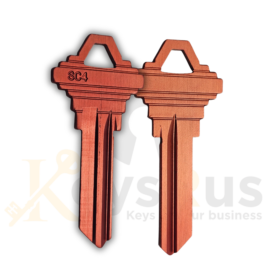 SC4 Aluminum RED Key Blanks, 6-Pin, Aluminum, 50 Pack, Uncut for Schlage Locks