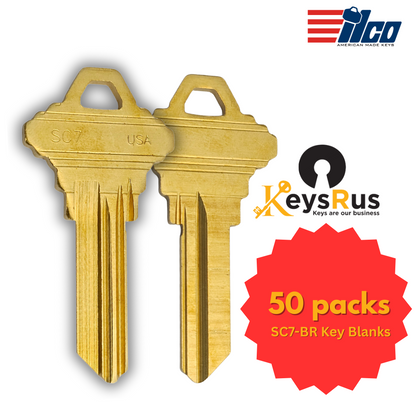 SC7-BR Key Blank – 5-Pin Schlage F Keyway – 50-Pack – ILCO