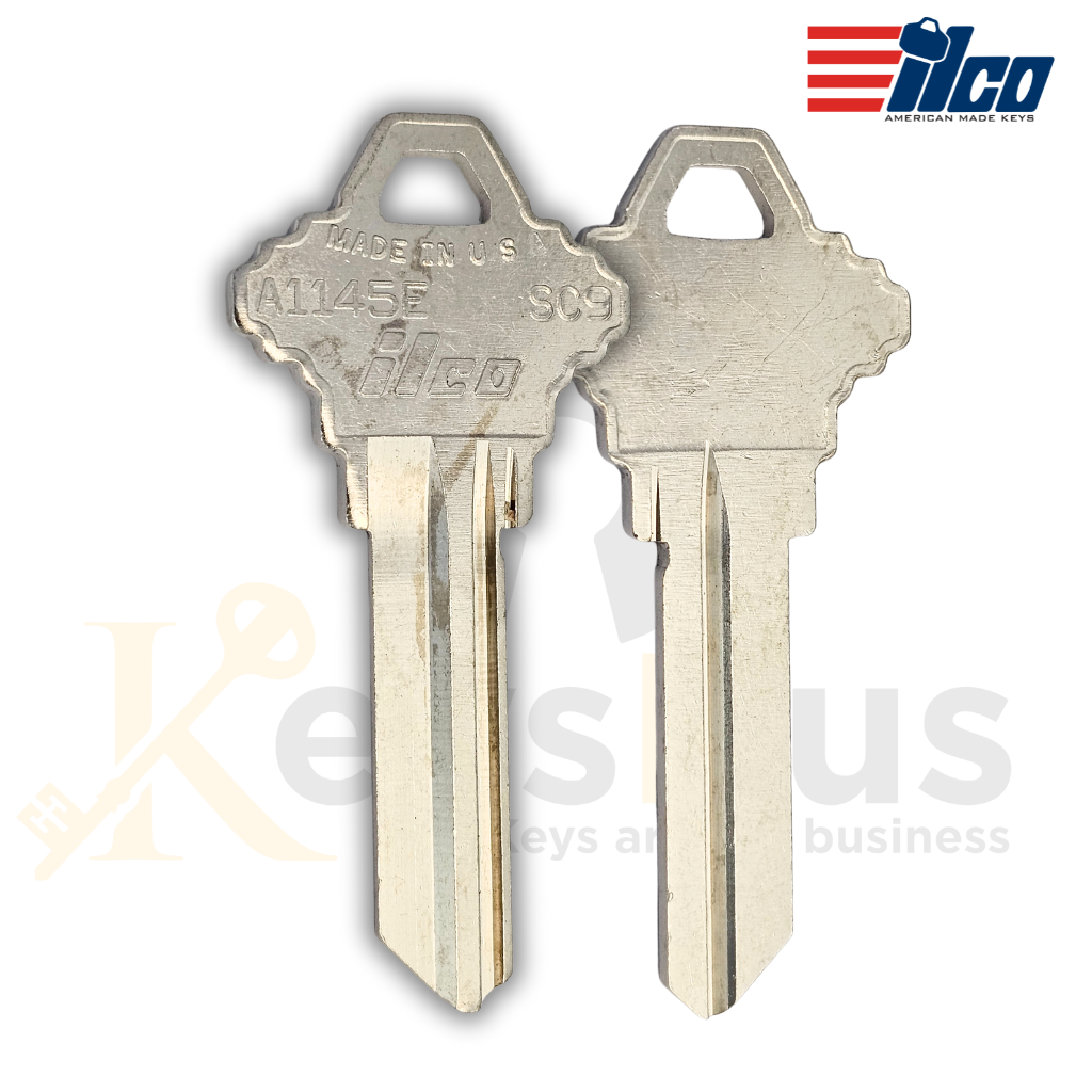 SC9-NP A1145E Key Blanks, 10 Pack, Premium 6-Pin Key Blanks for Residential & Commercial Schlage C Keyway Locks