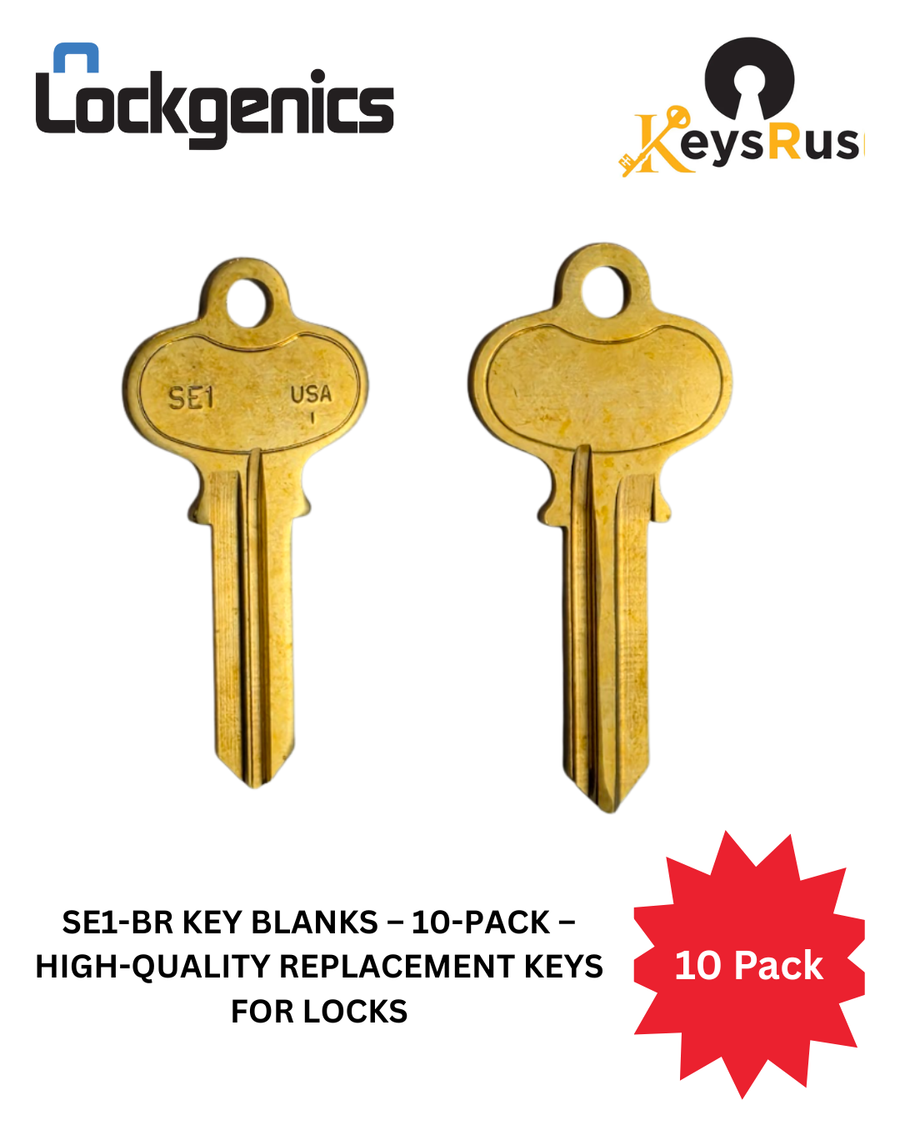 SE1-BR Key Blanks, 10-Pack, High-Quality Replacement Keys for Locks