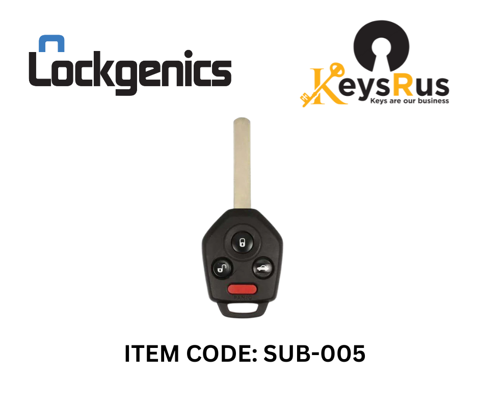 2010, 2014 Subaru Impreza Forester Outback / 4-Button Remote Head Key, LOCKGENICS, FCC ID: CWTWBU766 (Aftermarket)