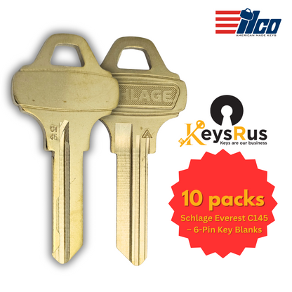 Schlage Everest C145 – 6-Pin Key Blanks | High-Security Replacement for Residential &amp; Commercial Locks single key