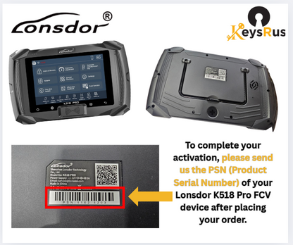 Lonsdor –MAZDA License Activation for K518 Pro FCV Key Programmer