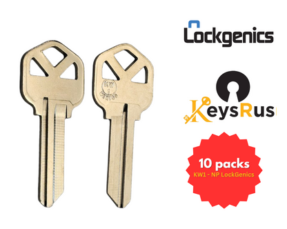 KW1-NP LockGenics 5-pin key blanks, assorted pack sizes