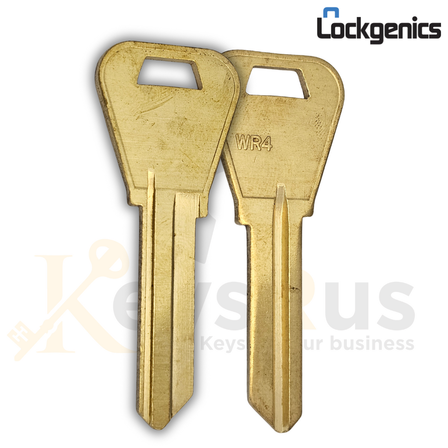 WR4-BR Key Blanks, 10-Pack, LOCKGENICS Brass Blanks for Residential & Commercial Locks