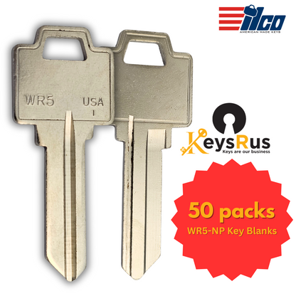 WR5-NP Key Blank – 5-Pin Weiser WR5 Keyway – 50-Pack – ILCO