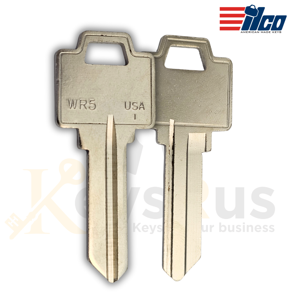 ILCO WR5-NP Key Blanks, 50-Pack Nickel-Plated Brass, 5-Pin Wiser Keyway, N1054WB Compatible