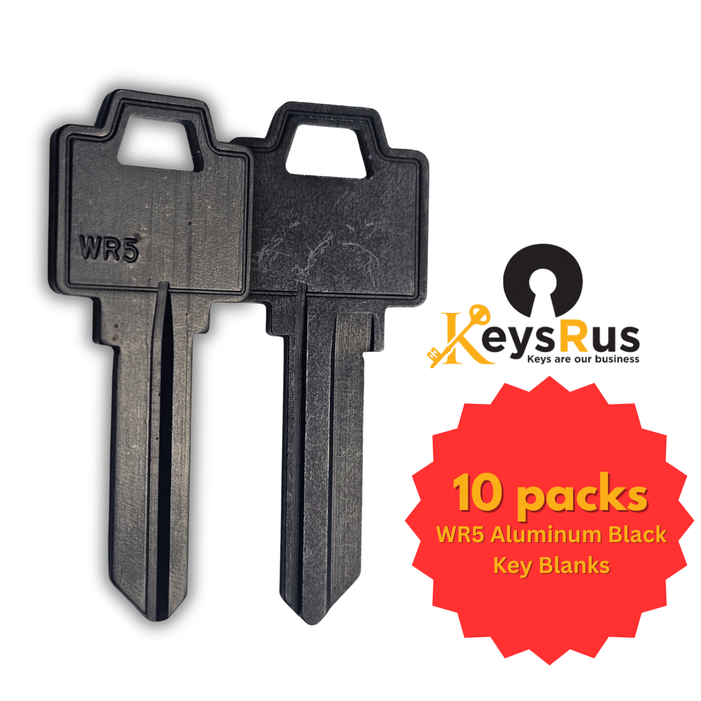 WR5 Aluminum Black Key Blanks – 10/Pack | Durable & Lightweight