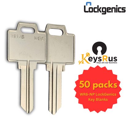 WR6-NP Key Blank – Weiser WR6 Keyway – 10/50-Pack – LockGenics