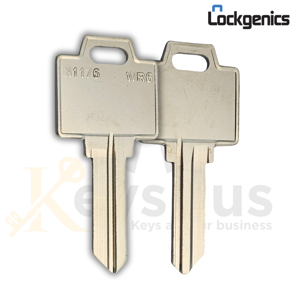 WR6-NP Key Blanks, 10 / 50-Pack, LOCKGENICS Nickel-Plated Brass Blanks for Weiser-Type Residential Locks