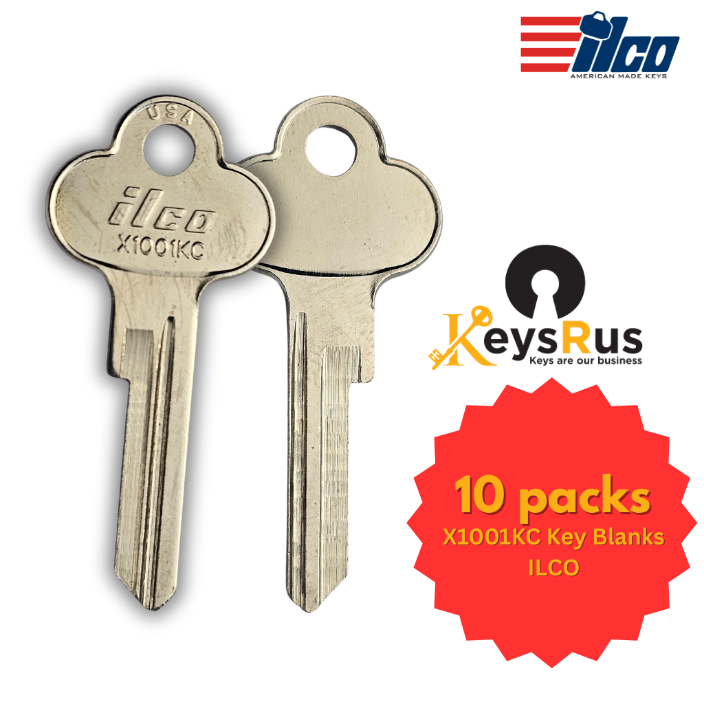X1001KC Key Blanks ILCO – 10/Pack | High-Quality Key Blanks for Locksmiths