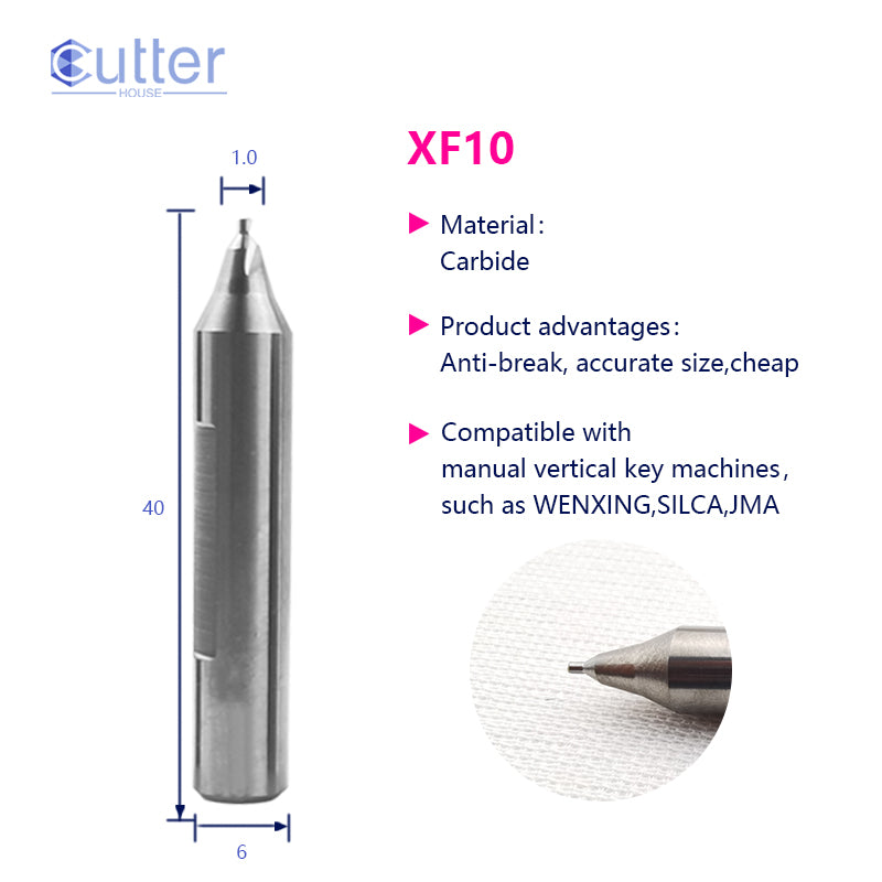 CutterHouse Carbide Milling Cutter, 1.0mm / 1.5mm / 2.0mm / 2.5mm, Fits Xhorse, Silca, Triton, Wenxing Key Cutting Machines