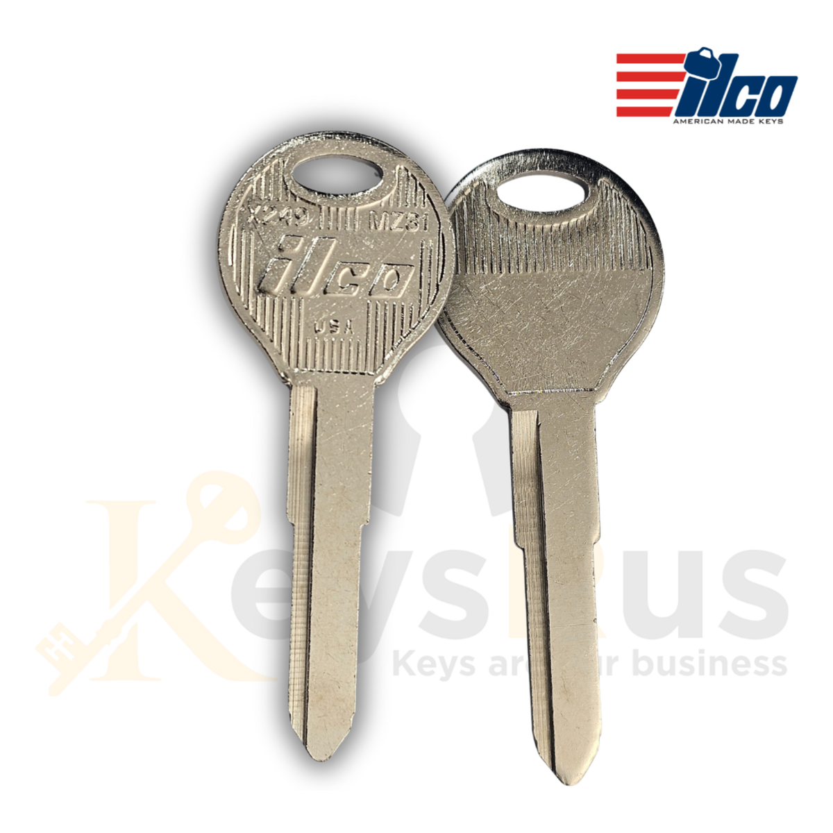 ILCO X249 / MZ31 Key Blanks, 10 Pack, Mazda Key Blank for 1997, 2004 Vehicles, Nickel-Plated Brass
