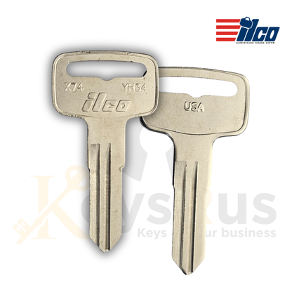 YH34 / X74 Key Blanks, Land Pride, Polaris, Suzuki, Tennant, Wacker, Yamaha, 10 pack