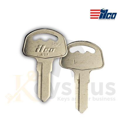 HD56 / X23 Key Blanks for Honda Motorcycles, 10 Pack, Genuine ILCO, Nickel Plated Brass
