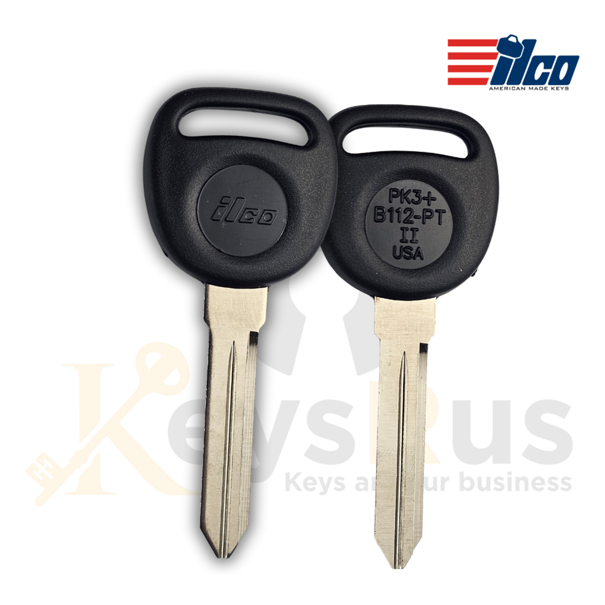 Cadillac CTS 2003, 2007 Transponder Key, B112-PT, MEGAMOS ID 48 GM Chip, ILCO, Replaces 12450813 / 692139