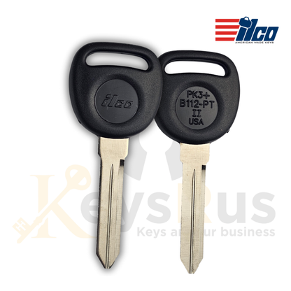 Cadillac CTS 2003, 2007 Transponder Key, B112-PT, MEGAMOS ID 48 GM Chip, ILCO, Replaces 12450813 / 692139