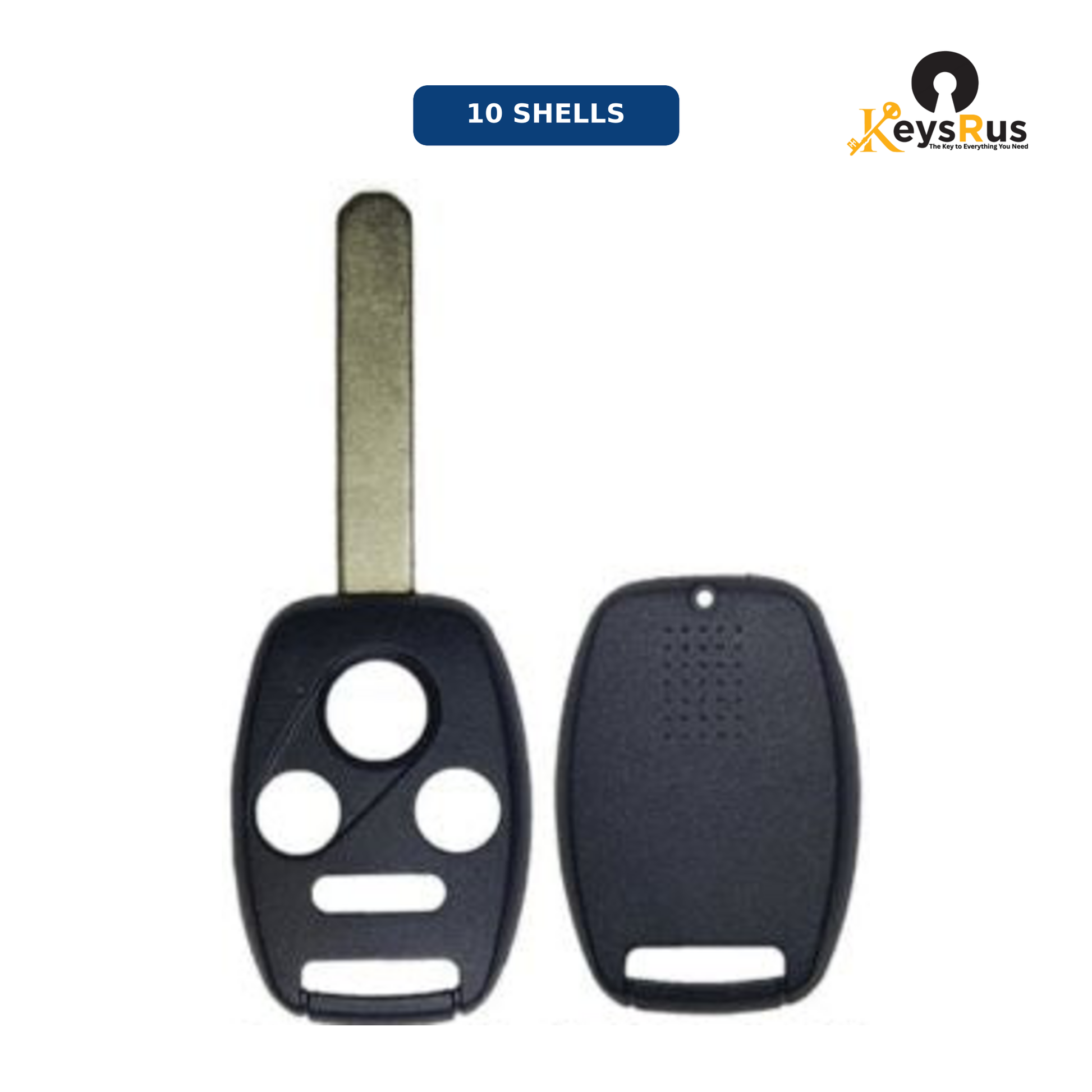 2006-2014 Honda Acura / 4-Button Remote Head Key SHELL / HO01 / MLBHLIK-1T, KR55WK49308, N5F-S0084A (AFTERMARKET) 10 pack