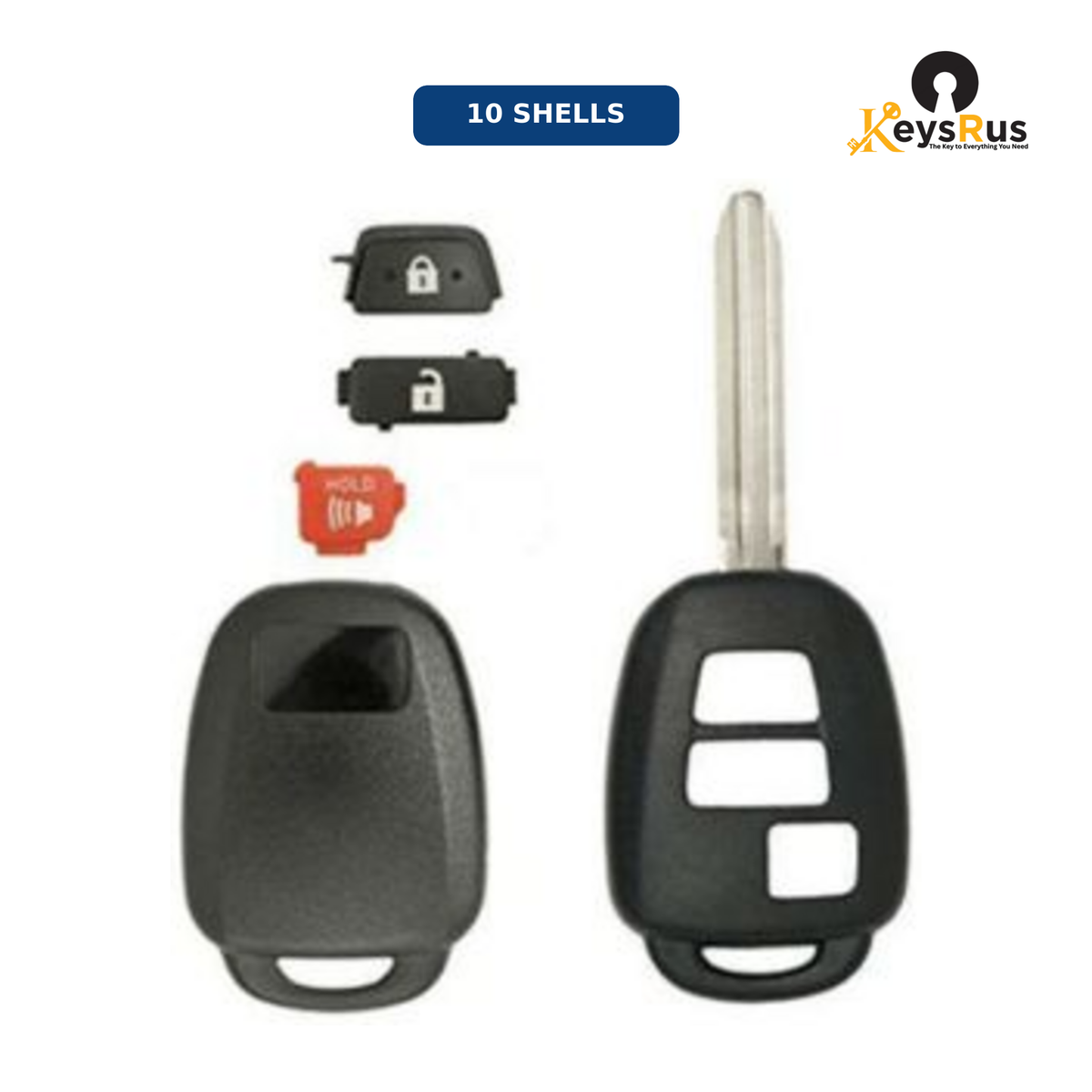 2012-2017 Toyota Scion / 3-Button Remote Head Key SHELL / TR47 / MOZB52TH, GQ4-52T, HYQ12BDM (AFTERMARKET) 10 pack