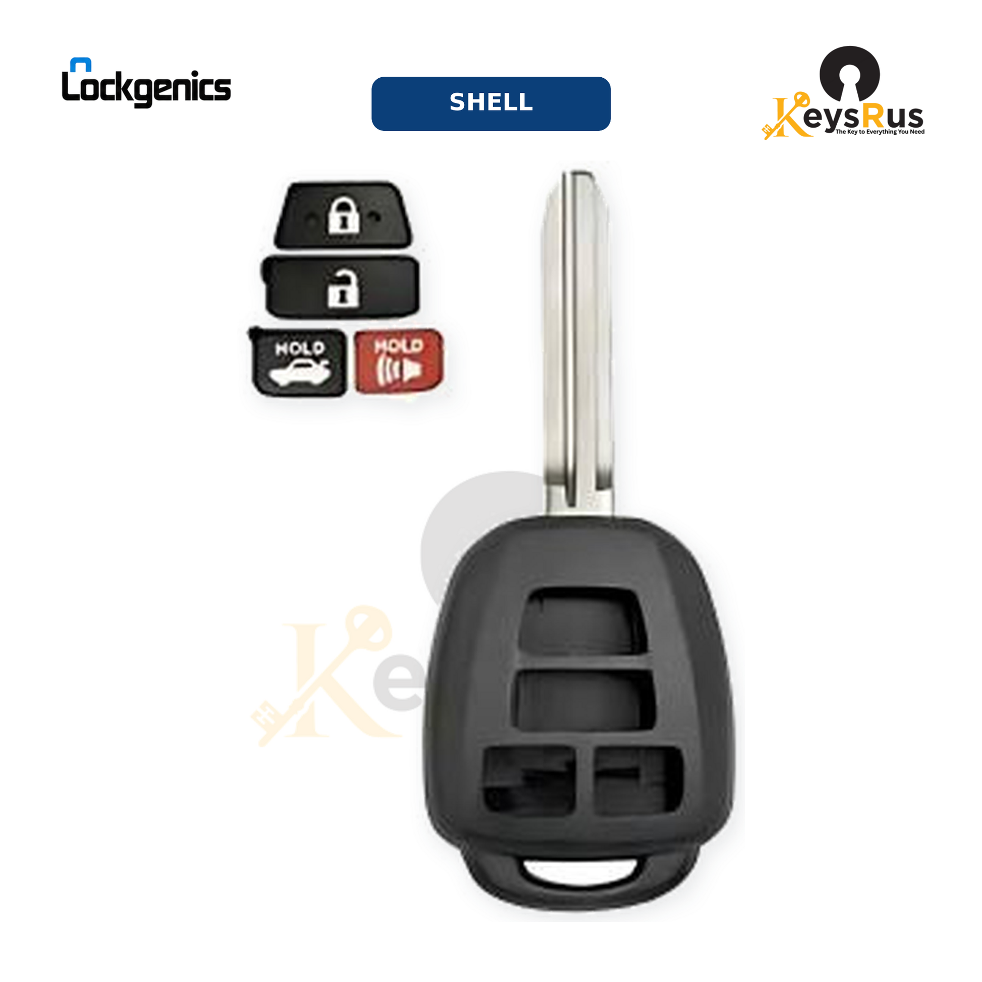 2012-2014 Toyota Camry, Corolla / 4-Button Remote Head Key SHELL / (AFTERMARKET)