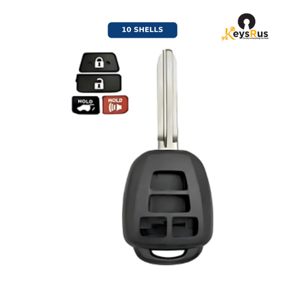 2013-2018 Toyota RAV4 / 4-Button Remote Head Key SHELL / (AFTERMARKET) Bundle of 10