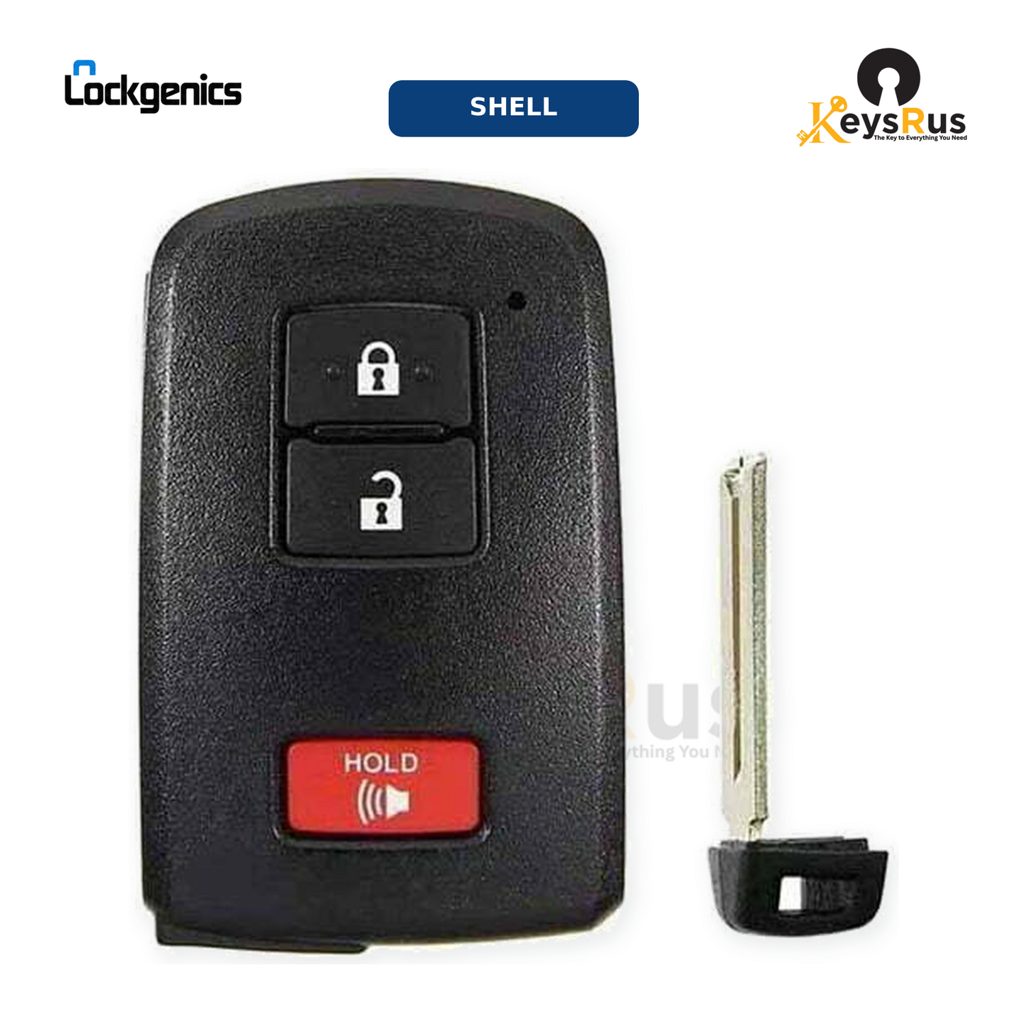 3-Button Smart Key Shell, Toyota (2012, 2020), FCC: HYQ14FBA, Compatible with Lonsdor LT20-01, Aftermarket Shell with Emergency Key