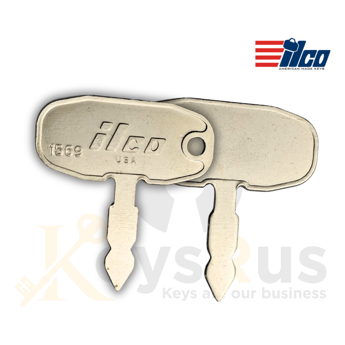 Ilco 1569 Key Blank, Precut Nickel-Plated Brass for Ford & Tractor Equipment 10 pack