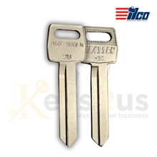 Ilco H60 (1190LN) Key Blank, Ford, Lincoln & Mercury (1985, 1996), Uncut Nickel‑Plated Brass
