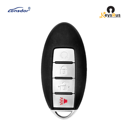 LONSDOR Nissan Style 4-Button Universal Smart Key, NS30-02 ID46+ID47+ID4A, Adjustable Frequency