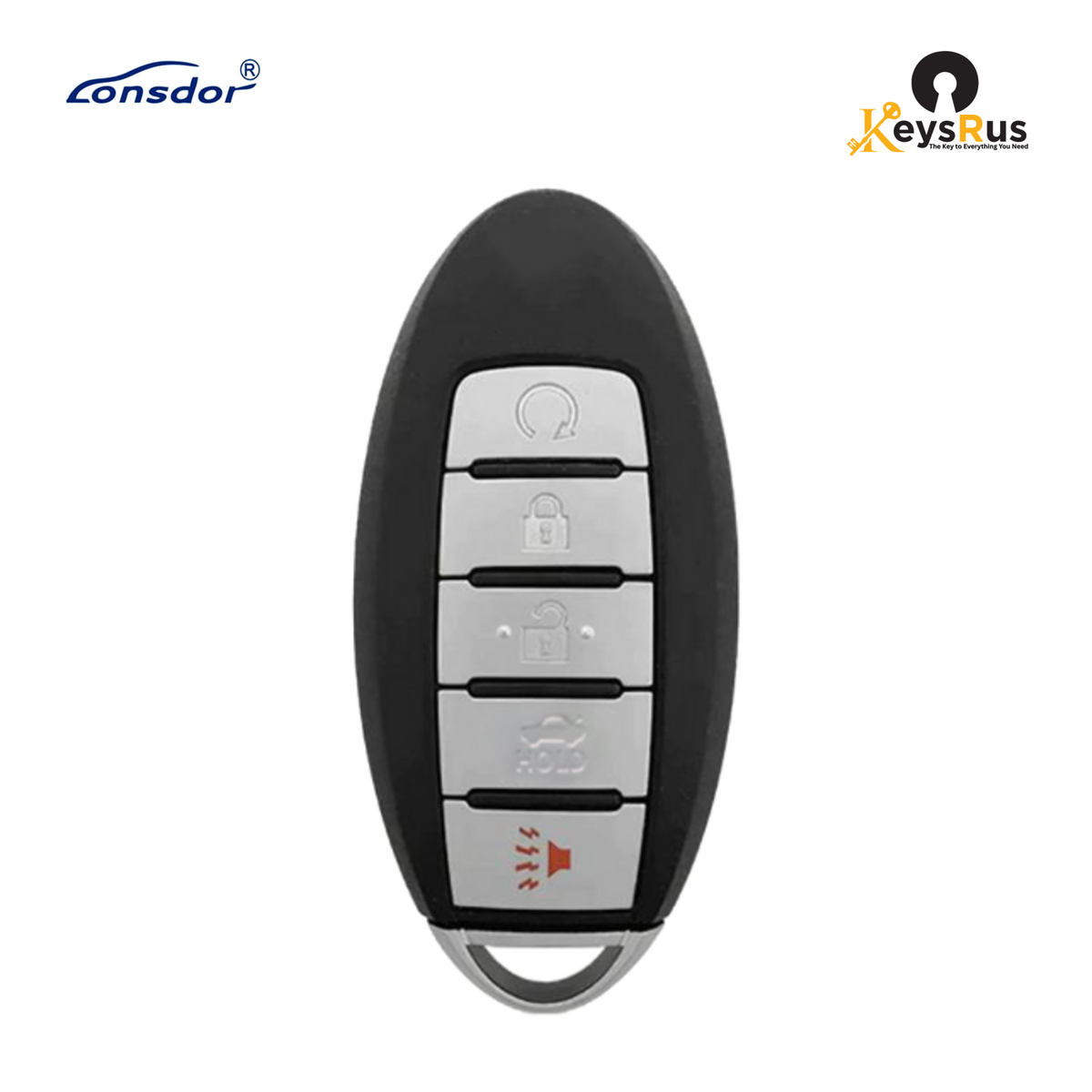 LONSDOR Nissan Style 5-Button Universal Smart Key, NS30-03 ID46+ID47+ID4A, Adjustable Frequency