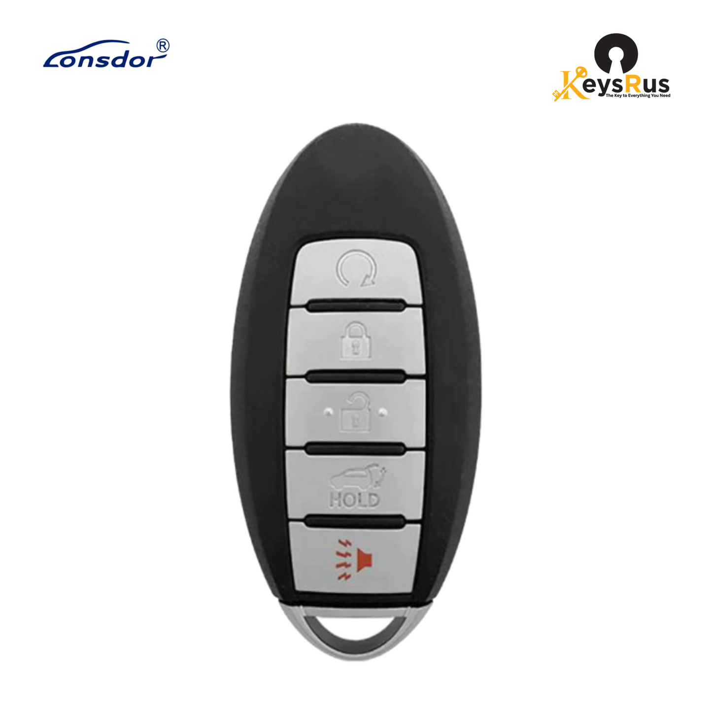 LONSDOR Nissan Style 5-Button Universal Smart Key, NS30-04 ID46+ID47+ID4A, Adjustable Frequency