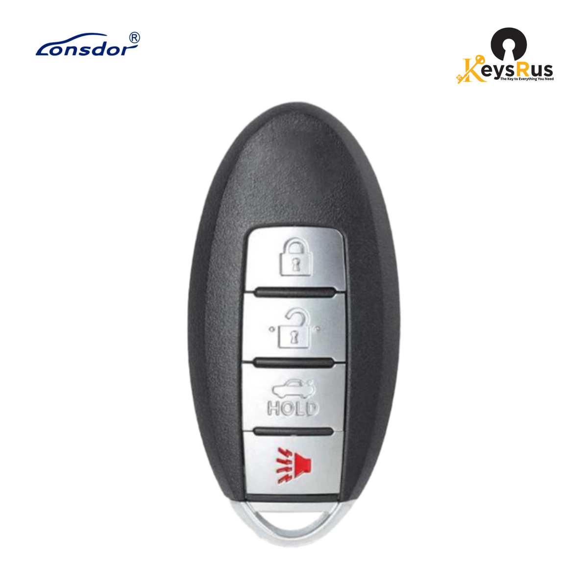 LONSDOR Nissan Style 4-Button Universal Smart Key, NS30-06 ID46+ID47+ID4A, Adjustable Frequency