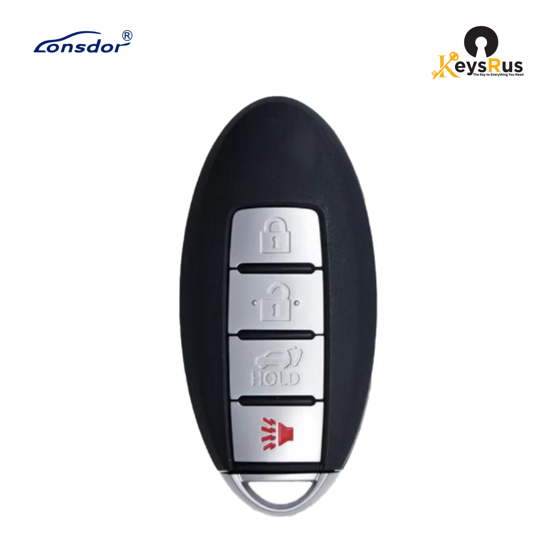 LONSDOR Nissan Style 4-Button Universal Smart Key, NS30-07 ID46+ID47+ID4A, Adjustable Frequency
