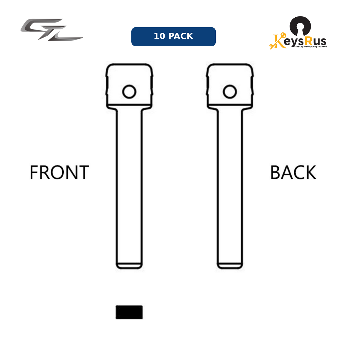 MFK-035: MFK Opel / Vauxhall Brass Blade — HU100 (10-Pack) Opel / Vauxhall Astra, Corsa, Zafira, Vectra, Insignia — HU100 profile