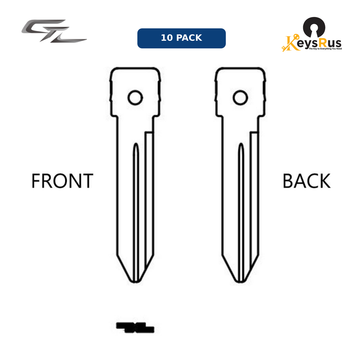 MFK-083 - MFK Chrysler Brass Blade — CY24 (10-Pack) Chrysler, Dodge, Jeep, RAM — CY24 / Y157 / Y159 profile