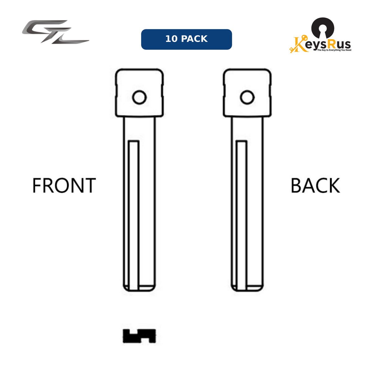 MFK-102: MFK Hyundai Brass Blade — HY18 (10-Pack) Hyundai i30, Elantra, ix35, Tucson (newer models) — HYN17 / HY18 profile