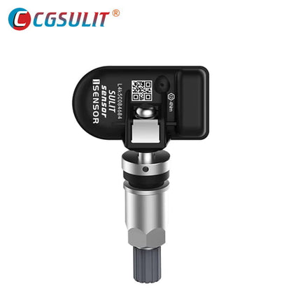 CGSULIT TS01 – Universal Programmable TPMS Sensor – 315/433 MHz – Cloneable – Metal Silver & Rubber Valve – 98% Vehicle Coverage