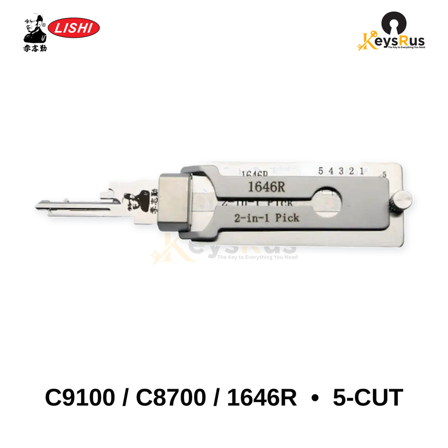 Original Lishi - C9100 / C8700 / 1646R 5-Cut CompX Mailbox –Anti-Glare 2-in-1 Pick & Decoder